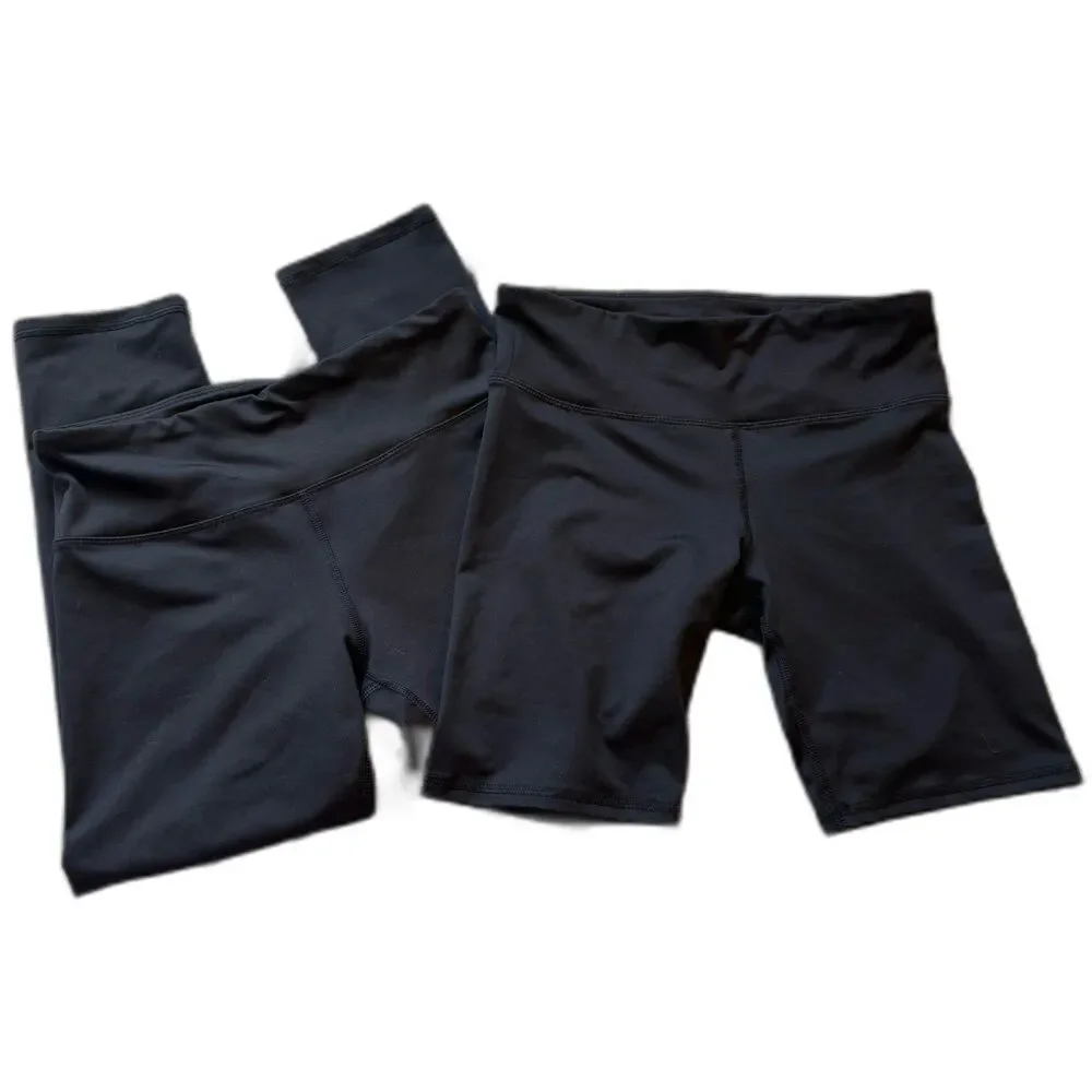 Old Navy Girls Activewear Set XL 14-16 Go-Dry Leggings Bike Shorts Black NWOT